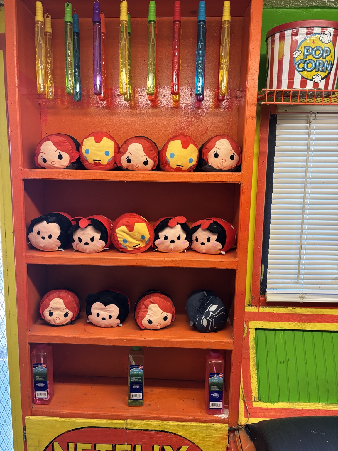 Colorful carnival décor and toys
