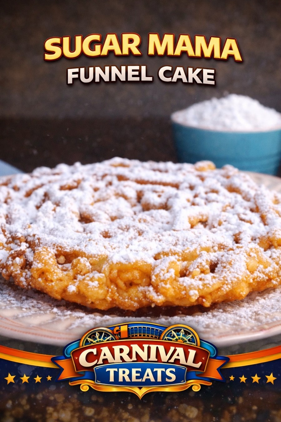 Sugar Mama Funnel Cake — Carnival Treats branded food photo